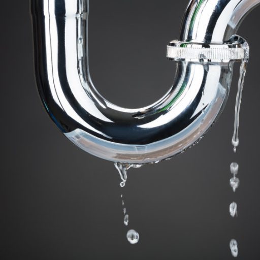 Leakage Of Water From Stainless Steel Pipe On Gray Background