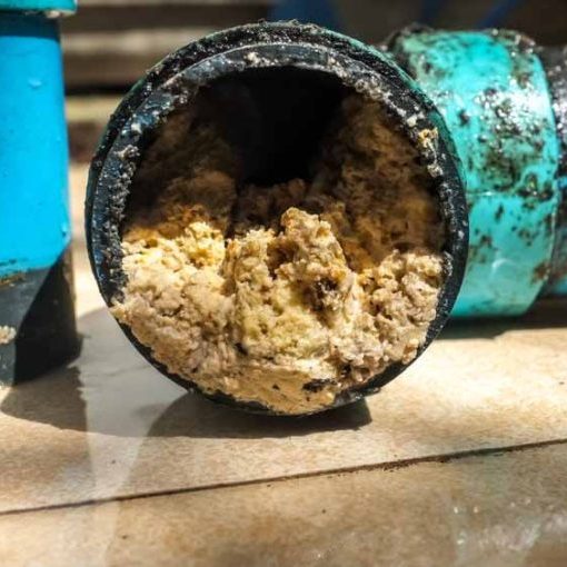 Embolism: A pipe clogged with thick fats, oil and grease