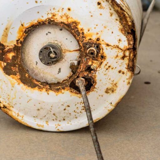old, rusty water heater