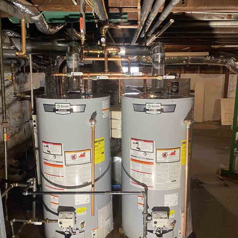 newly installed water heater tank